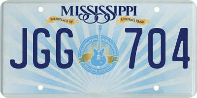 MS license plate JGG704