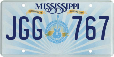 MS license plate JGG767