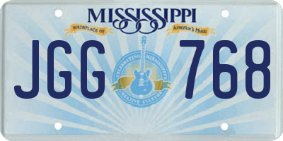 MS license plate JGG768