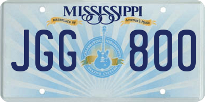 MS license plate JGG800