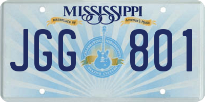 MS license plate JGG801
