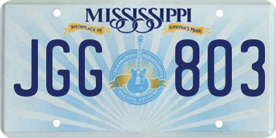 MS license plate JGG803