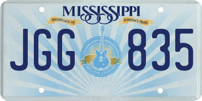 MS license plate JGG835