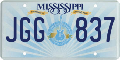 MS license plate JGG837