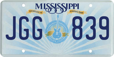 MS license plate JGG839