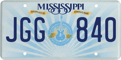 MS license plate JGG840