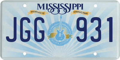 MS license plate JGG931