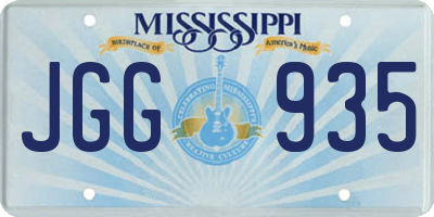 MS license plate JGG935