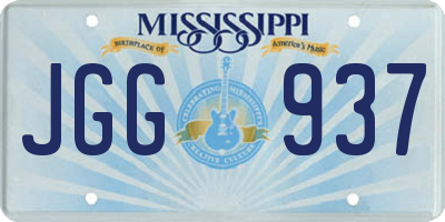 MS license plate JGG937