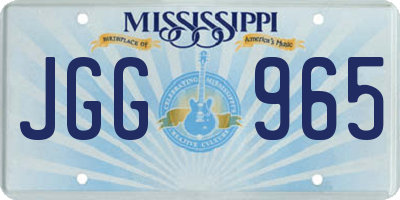 MS license plate JGG965