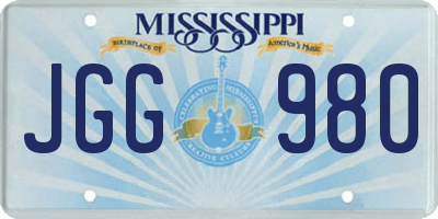 MS license plate JGG980