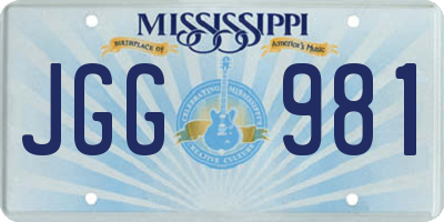 MS license plate JGG981