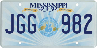 MS license plate JGG982