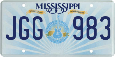 MS license plate JGG983