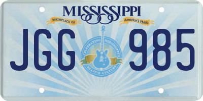 MS license plate JGG985