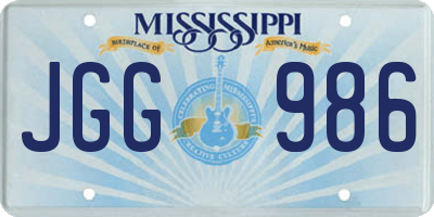MS license plate JGG986