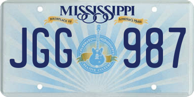 MS license plate JGG987