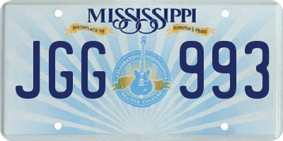 MS license plate JGG993