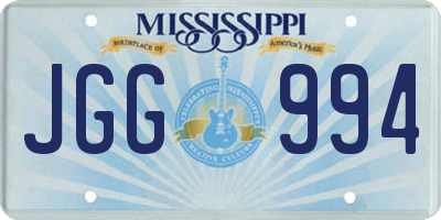 MS license plate JGG994