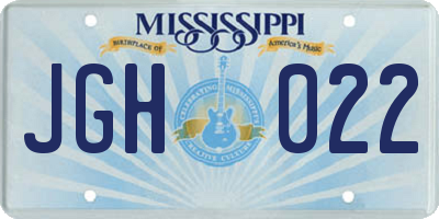 MS license plate JGH022