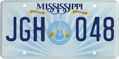 MS license plate JGH048