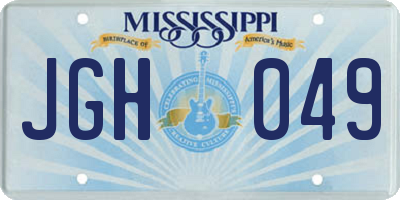MS license plate JGH049