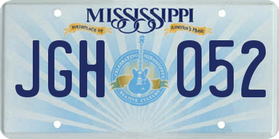 MS license plate JGH052