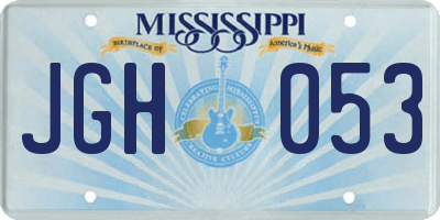 MS license plate JGH053
