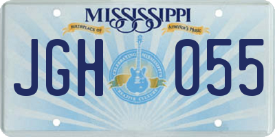 MS license plate JGH055