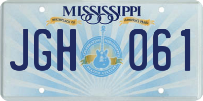 MS license plate JGH061