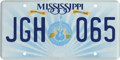 MS license plate JGH065