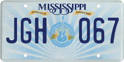 MS license plate JGH067