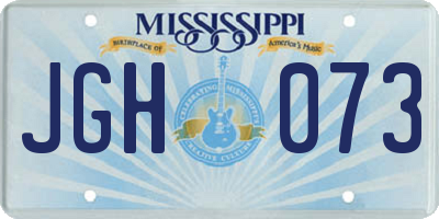 MS license plate JGH073