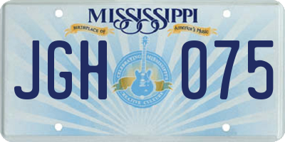 MS license plate JGH075
