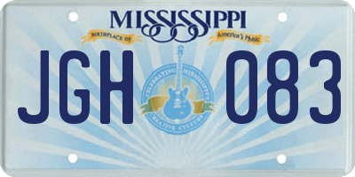 MS license plate JGH083