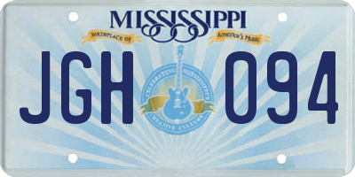 MS license plate JGH094