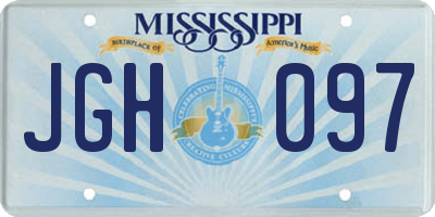 MS license plate JGH097