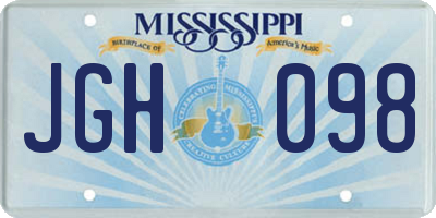 MS license plate JGH098
