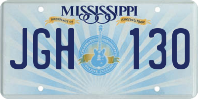 MS license plate JGH130