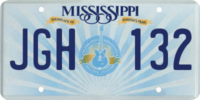 MS license plate JGH132