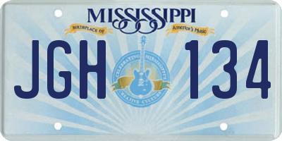 MS license plate JGH134
