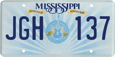 MS license plate JGH137