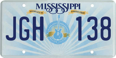 MS license plate JGH138