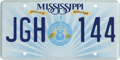MS license plate JGH144
