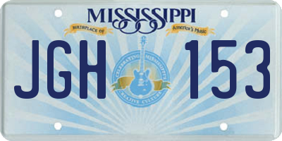 MS license plate JGH153