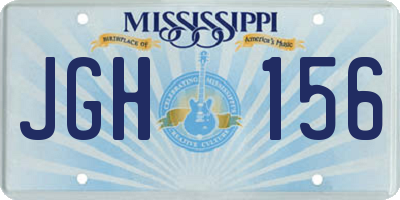 MS license plate JGH156