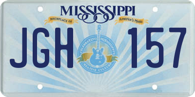 MS license plate JGH157