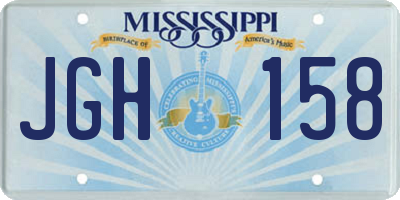 MS license plate JGH158