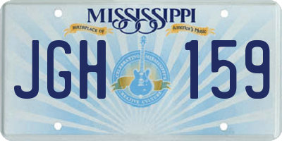 MS license plate JGH159