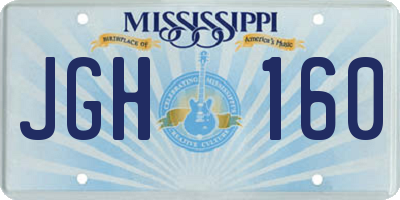 MS license plate JGH160
